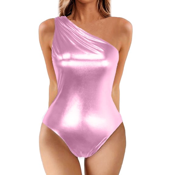 Sngxgn Women Swimsuits Printing Notched V Neck(Red,S)
