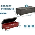 thumbnail image 2 of Grepatio 51" Ottoman Storage Benches, 30 Gallons End of Bed Storage , Large Rectangular Storage Ottoman, Button-Tufted Ottoman with Storage for Living Room Bedroom, Foot of Bed (Gray), 2 of 7