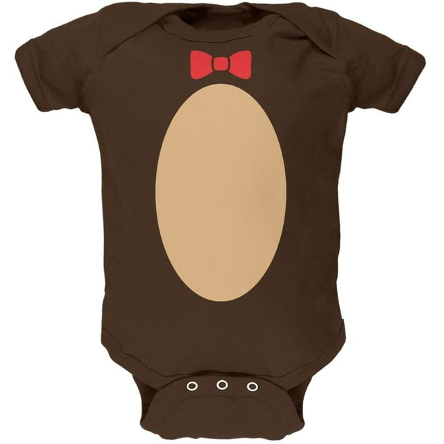 Costume d'Ours en Peluche Halloween Marron Doux pour Bébé une Pièce