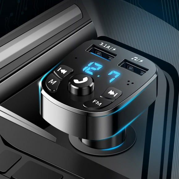 TopLLC USB In-Car Adapter Wireless Bluetooth Kit QC3.1 Fast USB Charger Hands Free FM Bluetooth Transmitter Bluetooth transmitter