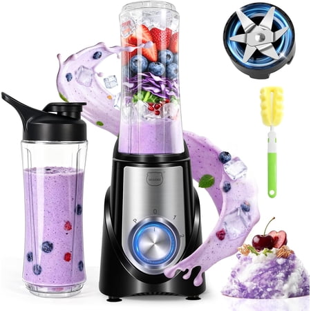 2026 upgraded 600ml juice blender, 32,000 RPM juice blender, 10-second juice extraction, crush ice and make milkshakes, no included, detachable 6-blade. Portable shaker cup for protein shakes.