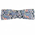 thumbnail image 1 of Moroccan Headband, Oriental Moroccan Motifs in Retro Colors Eastern Bohemian Design, Elastic and Soft Women's Bandana for Sports and Everyday Use, Grey Red Coconut, by Ambesonne, 1 of 3