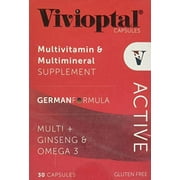 Vivioptal Active 30 Capsules - Multivitamin & Multimineral Supplement - Ginseng & Omega 3