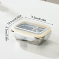 thumbnail image 2 of Stainless Steel Divided Lunch Box - Leakproof 3-Compartment Meal Prep Containers for Adults Family Travel Reusable Food Storage, Medium, PRYESS, 2 of 4