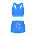 thumbnail image 6 of IYYVV Women Two Piece Athletic Swimsuits High Waisted Bikini Set Sporty Crop Top with Boy Shorts Bathing Suits Blue XL, 6 of 6