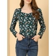 thumbnail image 5 of Allegra K Women's Blouse Cowl Neck Vintage Floral Long Sleeve, 5 of 6