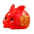thumbnail image 4 of Abbracc Figurine de Lapin Banque d'Argent Chinois Rabbit Statue Pot d'Économie d'Argent Rouge, 4 of 9