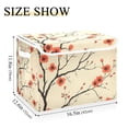 thumbnail image 5 of Yayeee Collapsible Cube Storage Bin with Lid Fabric Closet Decorative Basket with Handles, Red Floral Pattern, 5 of 7