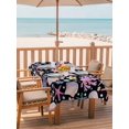 thumbnail image 2 of Outdoor Tablecloth with Umbrella Hole for Patio/Picnic/Party/Camping, Beach Coastal Waterproof Table Cloth Rectangle Table Cover Washable, Summer Nautical Shell Starfish Coral Black (60"x 102"), 2 of 8