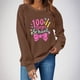 thumbnail image 1 of Uootdi 100 Days of School Long Sleeve Shirts for Women Womens Teacher Graphic Tops Happy 100 Days of School Sweatshirt Gift, 1 of 6