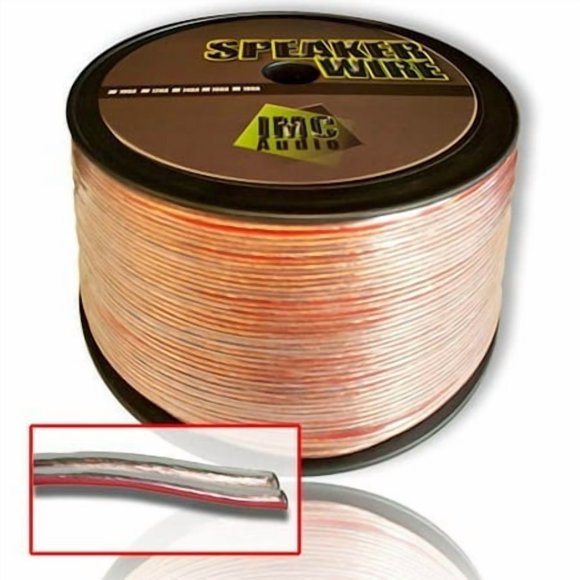 IMC AUDIO 100' Feet 12 GA Gauge Clear 2 Conductor Speaker Wire Audio Cable