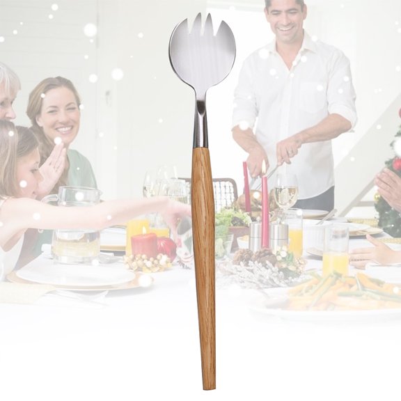 WORGEOUS Stainless Steel Flatware Forks with Wooden Handles - Silverware Set for Salad and Everyday Use