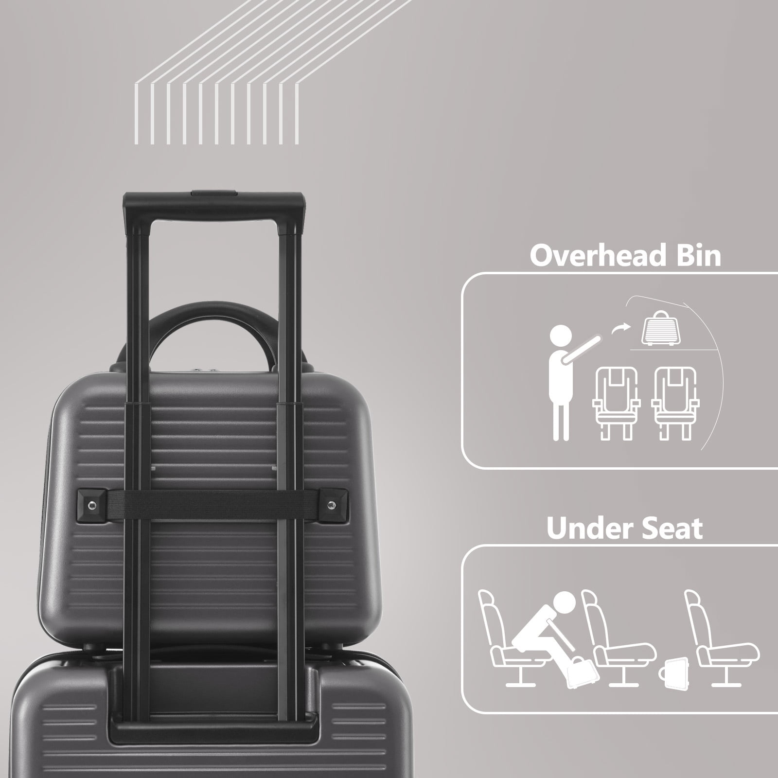 EUROCO Carry On Luggage 22x14x9 Airline Approved, Front Open Suitcase with 1 Portable Carrying Case and USB Port (Gray, 20 Inch, 40L)