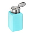 thumbnail image 1 of Dispensadores de alcohol solvente Uxcell de 200 ml (6.8 oz) con bomba de dispensación de líquido de presión hacia abajo con tapa de acero inoxidable, azul, 1 of 6