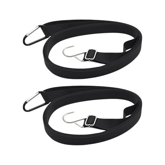 2Pcs Car Cover Windproof Strap, Front & Rear Windproof Rope for Sunscreen Car Clothing, 173 in Long Adjustable Buckle Tie-Downs with Hooks, 2-Pack for SUV Truck Covers, Black