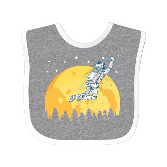 Inktastic Space Outerspace Moon and Astronaut Boys or Girls Baby Bib