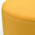 thumbnail image 2 of Modern Round Velvet Upholstered Ottoman with Soft Padded Seat, Multi-Functional Sofa Footrest, Side Table, Extra Seating for Living Room, Bedroom, Entryway (Yellow, 24" D x 24" W x 13" H), 2 of 9