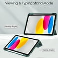 thumbnail image 6 of Jiahe Cover For Apple iPad 10th Generation 2022 10.9 inch,Slim Shockproof Acrylic Kickstand Anto Sleep Full Protection Built in S Pen Holder,Deep Green, 6 of 9