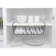 thumbnail image 2 of Smart Design Undershelf Storage Basket - Set of 6 - Medium - Snug Fit Arms - Steel Metal Wire Frame - Rust Resistant - Cabinet, Pantry, Shelf Organizer Rack - Kitchen - 16 x 5.5 Inch - Charcoal Gray, 2 of 7