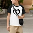 thumbnail image 5 of hengsof Children and Girls Clothing Love Printed Short Sleeve Round Neck Tops Color Block Tops, 5 of 8