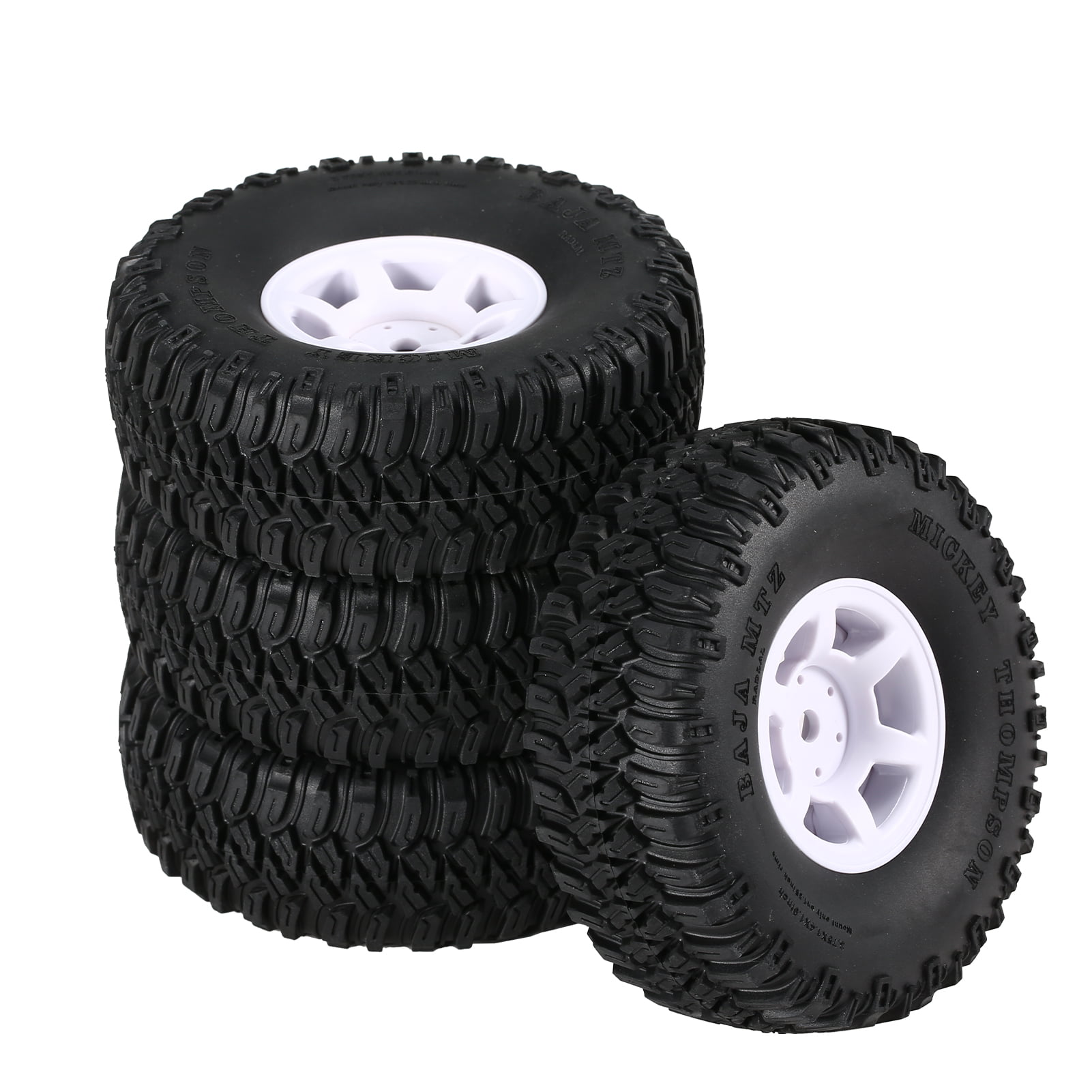 Details about   4pcs 10-Spoke Wheel Rim& Black Square Pattern Rubber Tyre for RC1:10 on Road Car 
