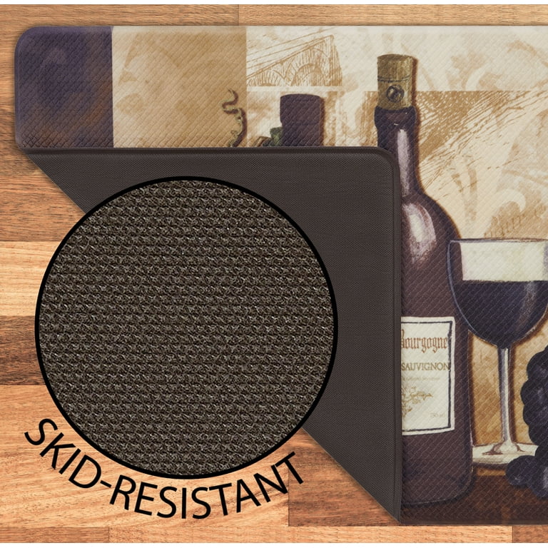 Chef Gear Novelty Anti-Fatigue Kitchen Mat, Wine, 17.5 in. x 60 in.