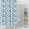 thumbnail image 5 of HBBKVI Plaid Shower Curtain with Hooks Waterproof Shower Curtain for Bathroom Blue Shower Curtain 71" x 87", 5 of 9