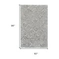 thumbnail image 3 of 5' X 8' Gray Taupe And Ivory Geometric Hand Woven Area Rug, 3 of 5