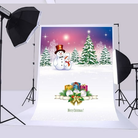 Image of HelloDecor 5x7ft Christmas backdrops Yeti Christmas tree gifts christmas tree backdrop