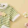 thumbnail image 4 of TOWED22 Girls Summer Play Clothes Set Floral Print Tee and Denim Shorts 2T-6T Green,4-5 Y, 4 of 9