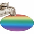 thumbnail image 2 of Round Area Rug 4ft, Multicolor Rainbow Abstract Colored Gradient Non-Shedding Washable Area Rug, Ombre Art Non Slip Low-Profile Circle Rugs for Living Room, Bedroom Dining Room, 2 of 9