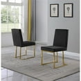 thumbnail image 2 of Chaises Latérales en Velours Noir Simpliste avec Base en Chrome Doré (Ensemble de 2), 2 of 2