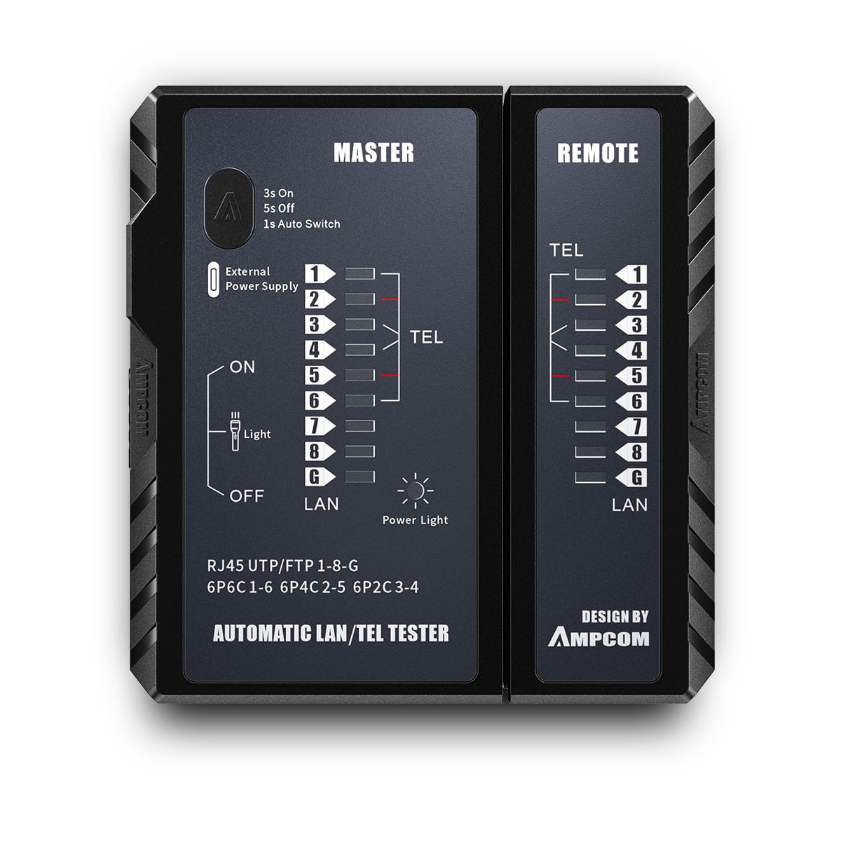 AMPCOM Network Cable Tester (Black)