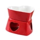 thumbnail image 4 of Cuenco de cerámica para caldera de fuego, calentador de velas con forma de corazón, mini olla para fondue Rojo, 4 of 9