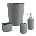 thumbnail image 3 of (2 pack) Mainstays Soft Touch Ribbed Plastic 1.98 Gallon Wastebasket in Grey for Bathroom, Kitchen and Bedroom, 3 of 9
