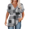 thumbnail image 2 of Womens Tops Womens Fashion T Shirts 2025 Short Sleeve Casual V Neck Summer Tops Cute Loose Fit Blouses Graphic Tees Shirts for Women, 2 of 5