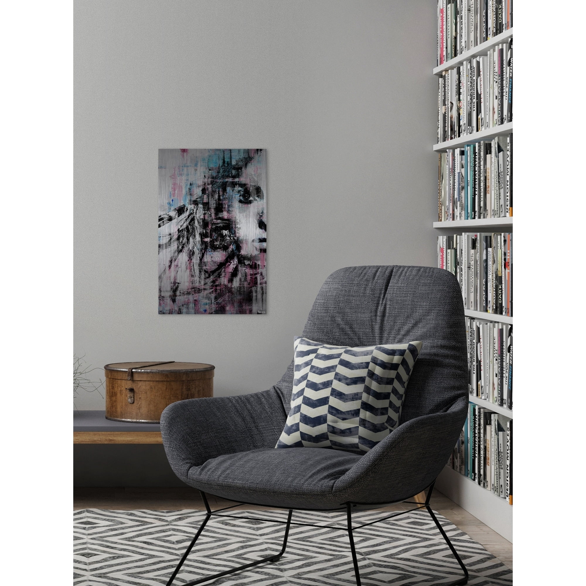 Marmont Hill "Half Face Beauty" Painting Print on Brushed Aluminum