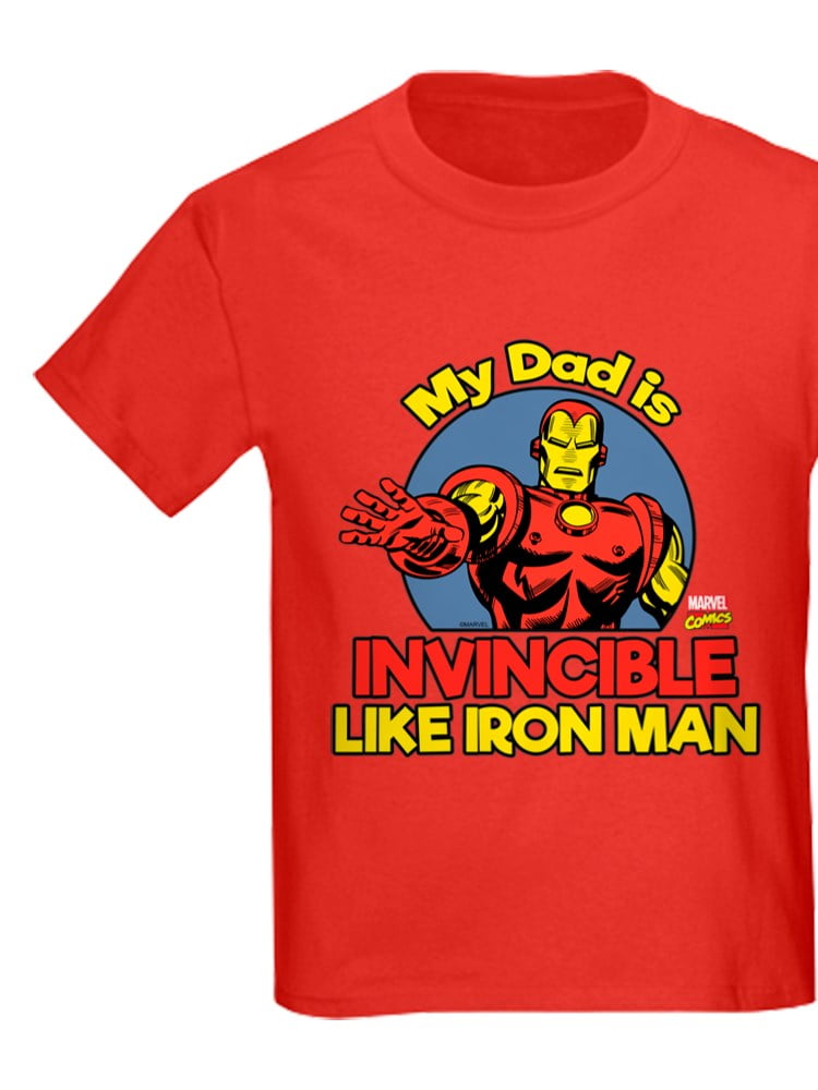 CafePress My Dad Is Invincible Like Iron M Kids Dark T Shirt Kids Dark TShirt