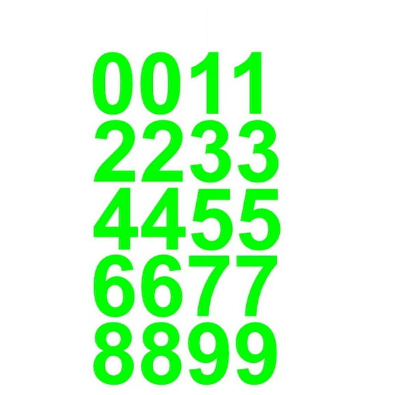 2" Inch Premium Mailbox Number Vinyl Decal Sticker Sheet (Lime Green) | Waterproof and Fade-Resistant | Easy to Install Adhesive Vinyl Digits | Home, Apartment, Condo or Business by CustomDecal US