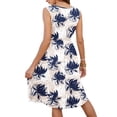 thumbnail image 4 of OutfitShow Women Summer Dresses V Neck Sleeveless Casual Flowy Sundresses Button Floral Midi Dress with Pockets, 4 of 7