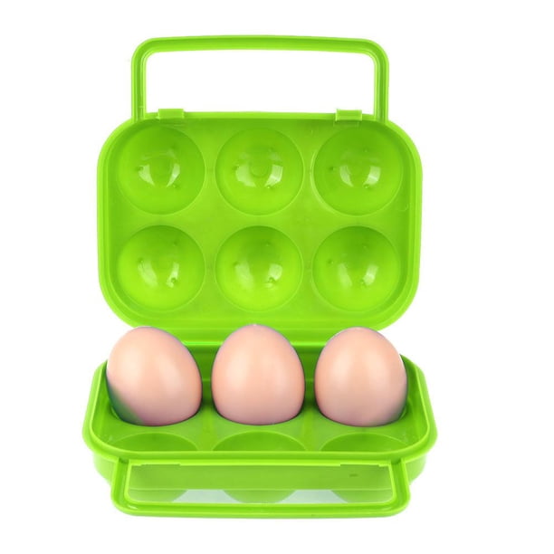 Caja De Almacenamiento De Huevos Organizador de almacenamiento de huevos de plástico con soporte para huevos de 6 rejillas portátil para equipo de Camping de viaje Sywqhk Libre de BPA