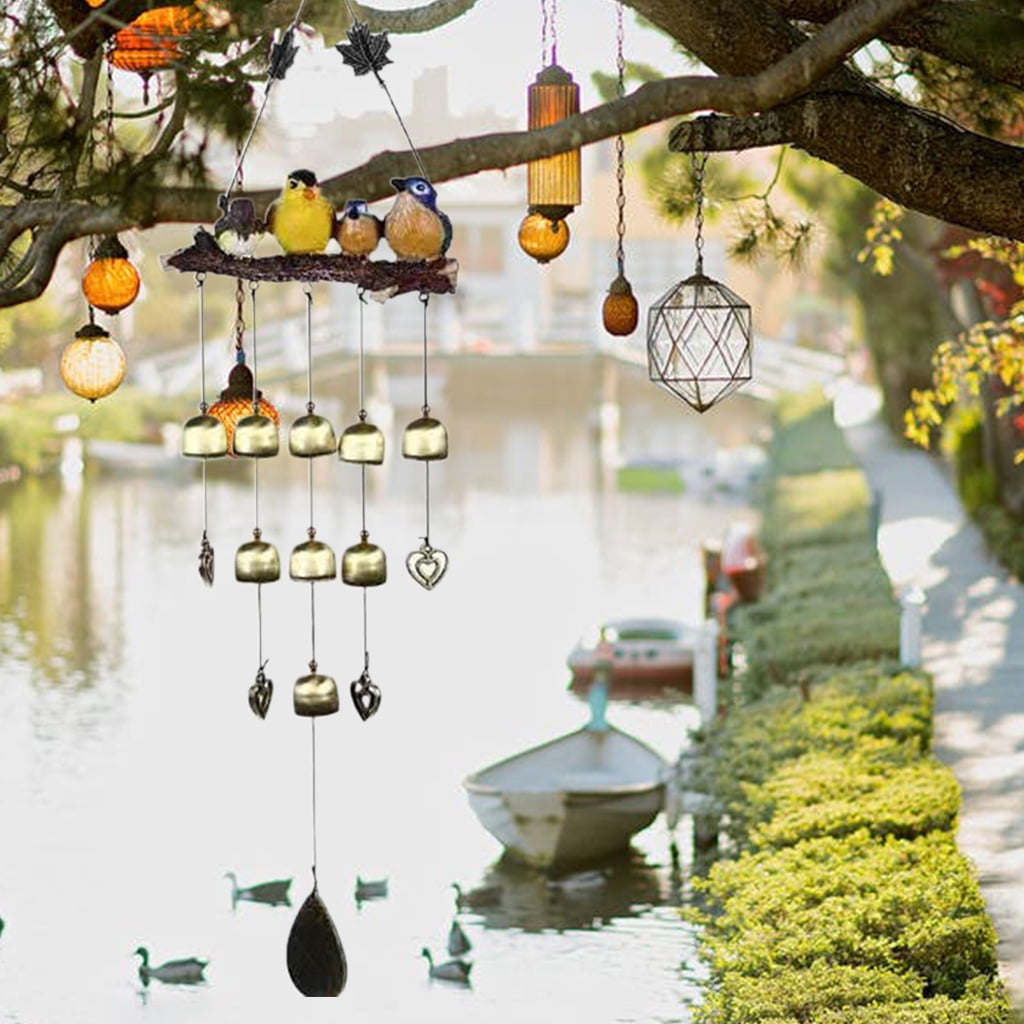 CIYISON Garden Bird Multi-Bells Wind Chimes for Outside Decoration Tuned Elegant Wind Chime Soothing Melodic Deep Tones Outdoor