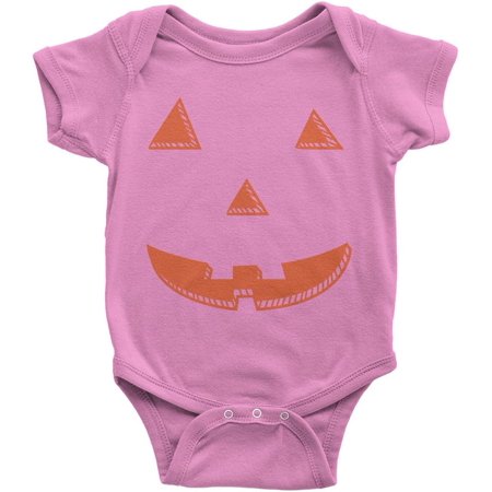 

Baby Orange Halloween Pumpkin Face Infant Bodysuit