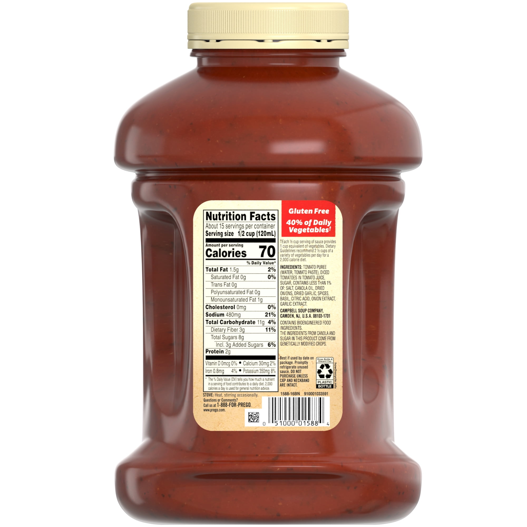  Campbells Prego Regular 100 Percent Natural Traditional Italian Spaghetti  Sauce, 14 Ounce - 12 per case. : Grocery & Gourmet Food