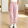 thumbnail image 6 of QTBIUQ Girls Jogger Pants Kids Cotton Sweatpants with Side Pockets Elastic Waist Solid Color Winter Pants, 6 of 8