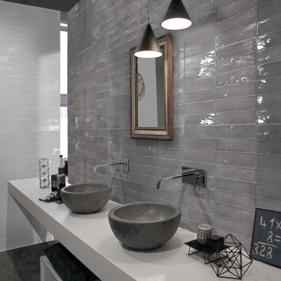The Tile Life Chelsea Acero 2" x 10" Polished Ceramic Wall Tile (5.16 Sq. ft./Case)