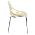 thumbnail image 2 of LeisureMod Modern Asbury Dining Chair with Chromed Legs-Color:Cream, 2 of 8