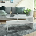 thumbnail image 1 of vidaXL Coffee Table Engineered Wood 90x59x42 cm White, 1 of 4