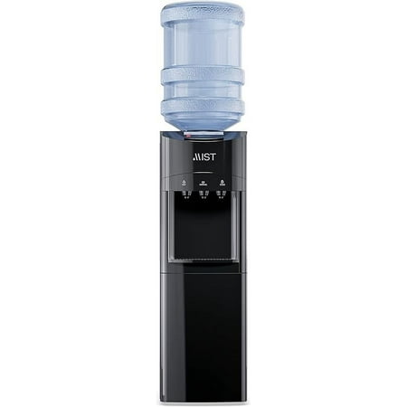 Mist Top Loading Water Cooler Dispenser for 3 or 5 Water Gallon Bottles, Black
