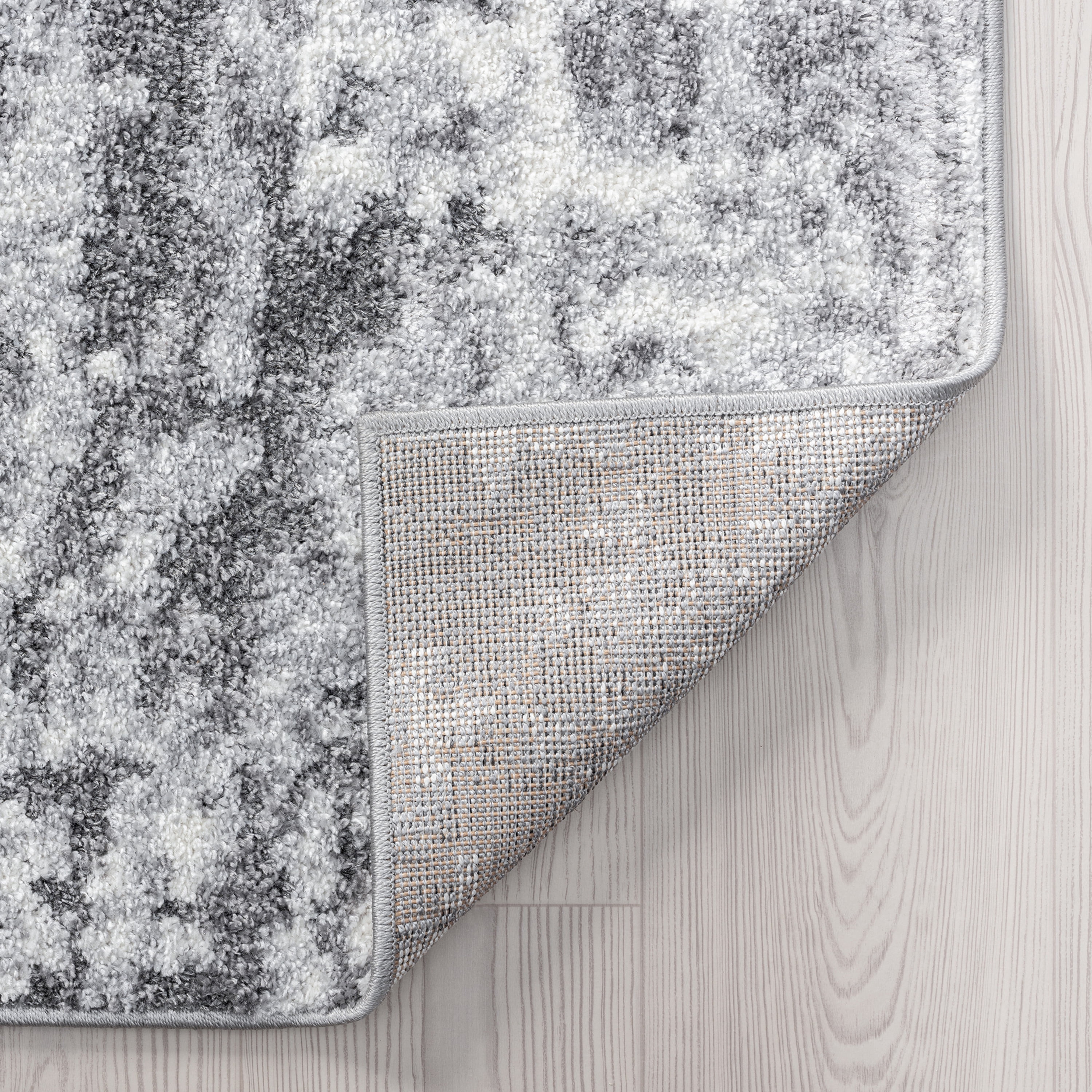 Contemporary 8x10 Area Rug (7'10'' x 10'2'') Abstract Gray, Cream Living Room Easy to Clean